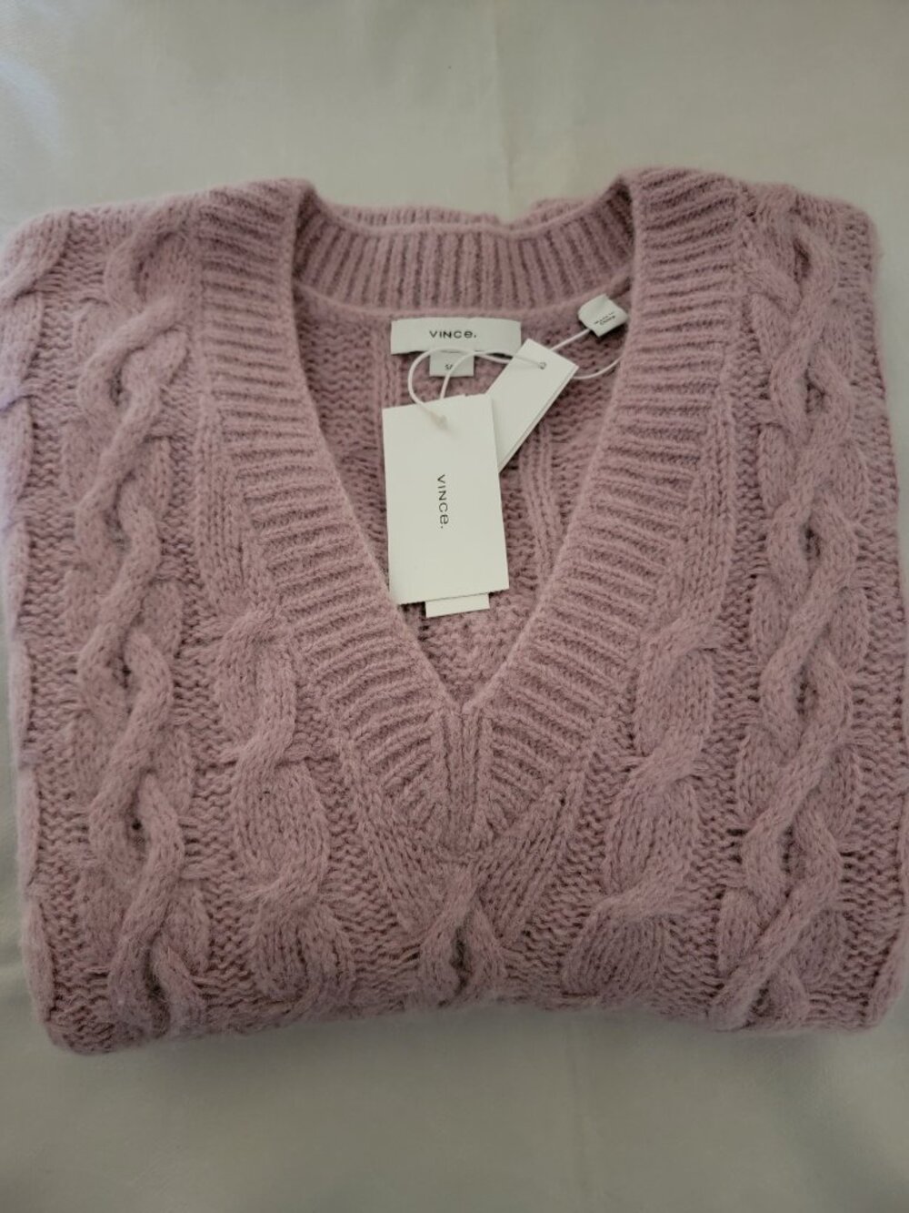 Vince Lattice Cable Knit Wool & Alpaca Blend Sweater, Size S, NWT - Picture 6 of 14